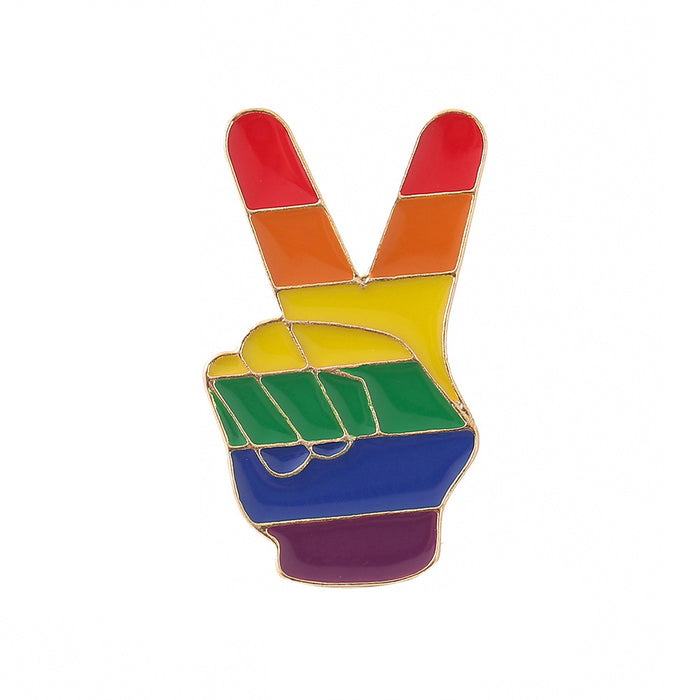 Wholesale Rainbow Heart Letter Brooch