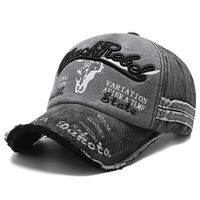 Wholesale Vintage Embroidered Letter Washed Distressed Baseball Cap