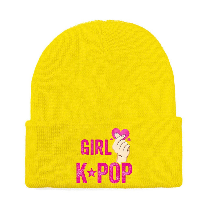 Wholesale Kpop style cartoon knitted hat beanie outdoor warm hat