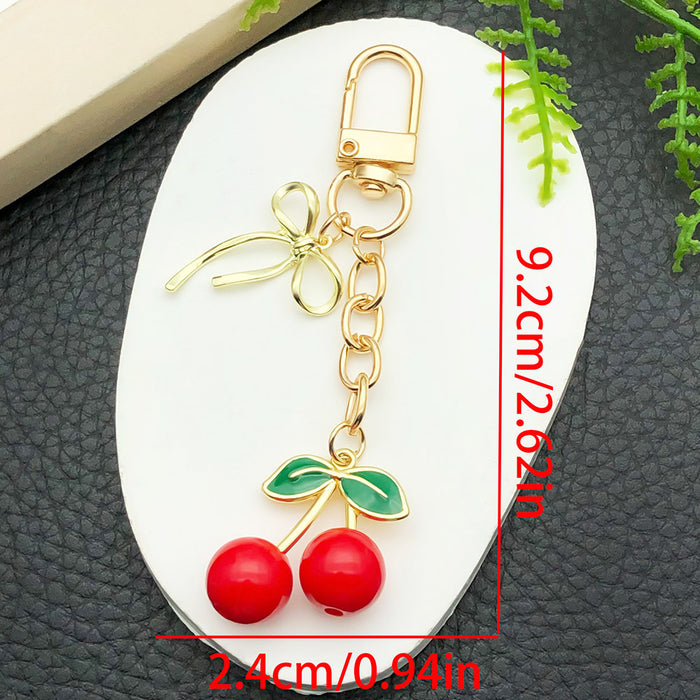 Wholesale Creative cherry-shaped enamel metal keychain