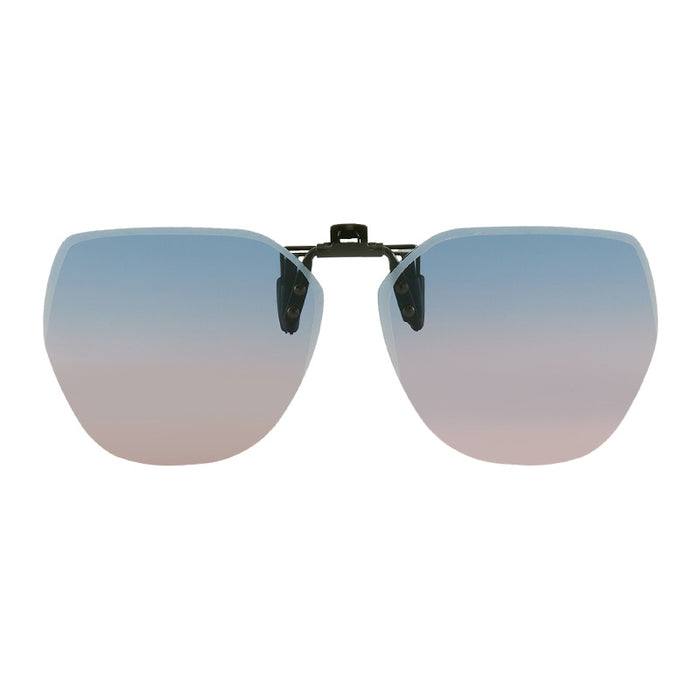 Wholesale upturn sunglasses polarized clip frameless polygonal men's and women's sunglasses clip