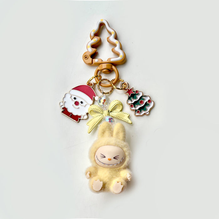Wholesale Flocked Mini Keychain Vinyl Cute Baby Walking Bag Mobile Phone Pendant Cute Pendant