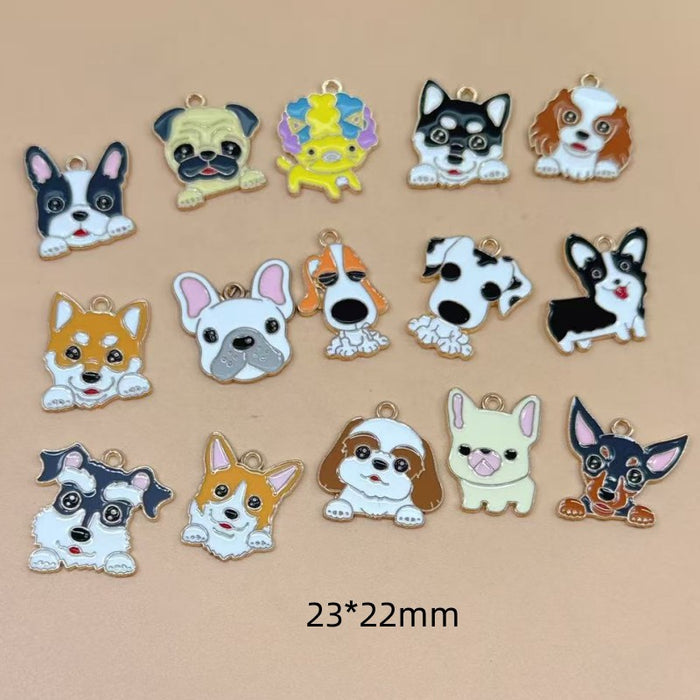 Wholesale 10pcs Cute Cartoon Dog DIY Accessories,  Charms,  Headwear,  Necklace,  Earrings Pendant