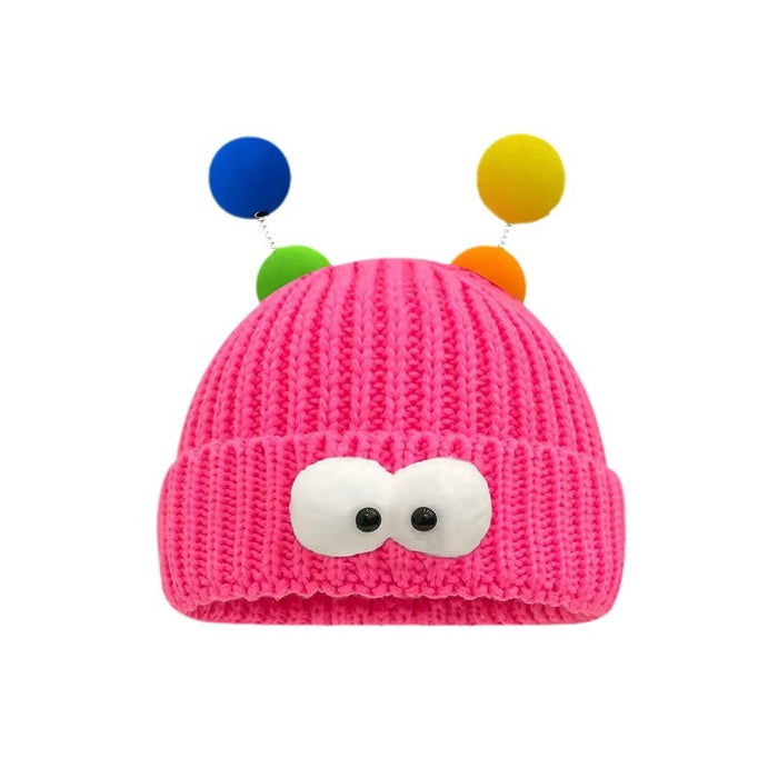 Wholesale Cartoon Big Eyes Small Monster Wool Hat for Children Autumn and Winter Cute Cute Funny Couple Knitted Hat