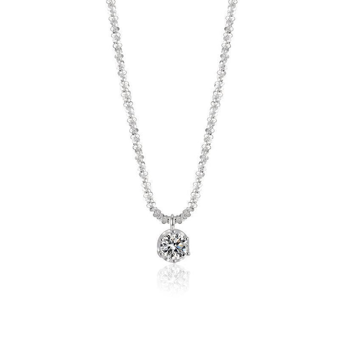 Wholesale Imitation moissanite diamond necklace, new zircon collarbone chain, niche, high-end, temperament, versatile accessory necklace