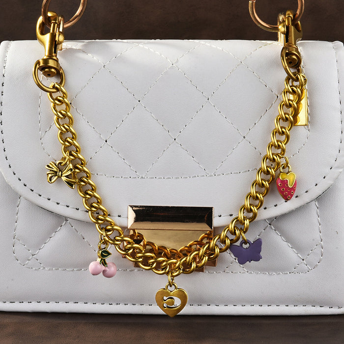 Wholesale Cherry Keychain Bag Pendant Glitter Cherry Bag Decoration Multi-Color Fashion Car Keychain Pendant