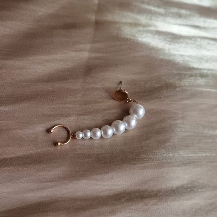 Wholesale Vintage style pearl ear bone clip, niche design, personalized earrings