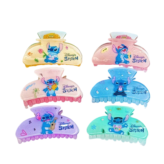 Wholesale Cute cartoon acrylic hair clips with fine glitter