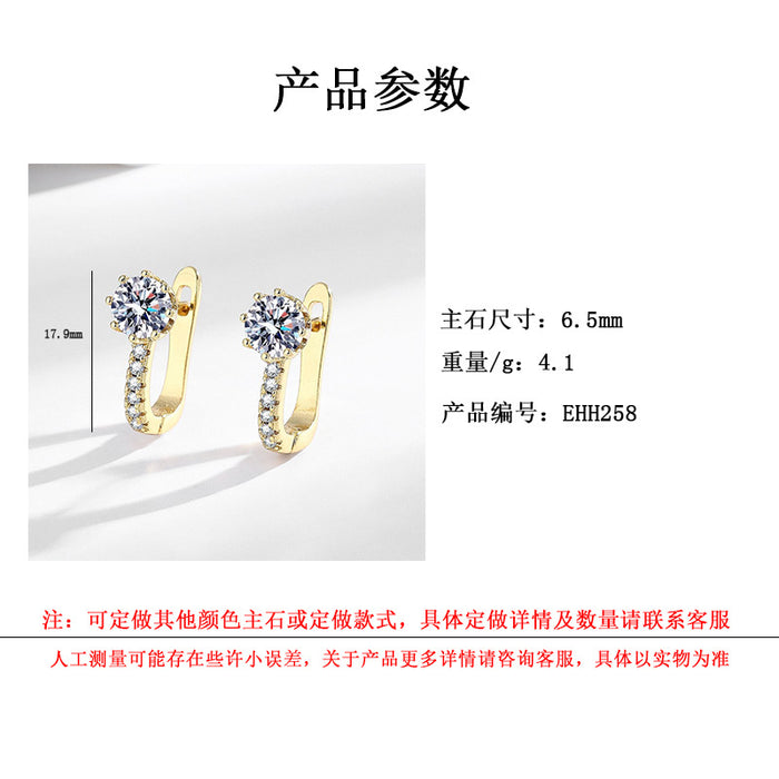 Wholesale U-Shape Zircon Ear Cuff Earrings for Women Stylish Jewelry Accessory