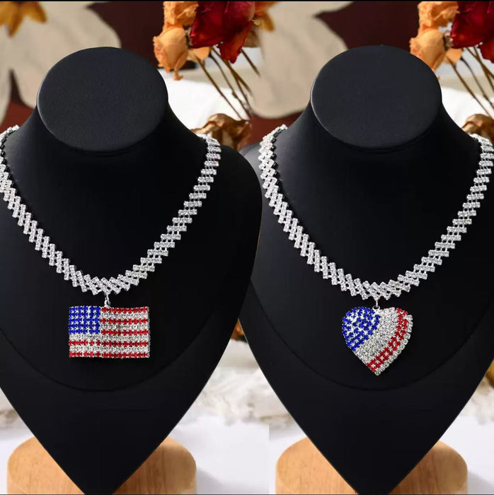 Wholesale Independence Day Rhinestone Necklace