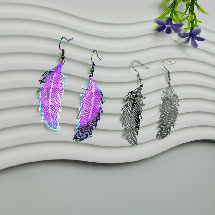 Wholesale Leaf Computer Tablet Acrylic Earrings JDC-ES-QiYu006