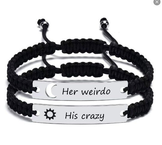 Wholesale Woven Bracelet Set Stainless Steel Color Engraved Pattern Marking Woven Bracelet