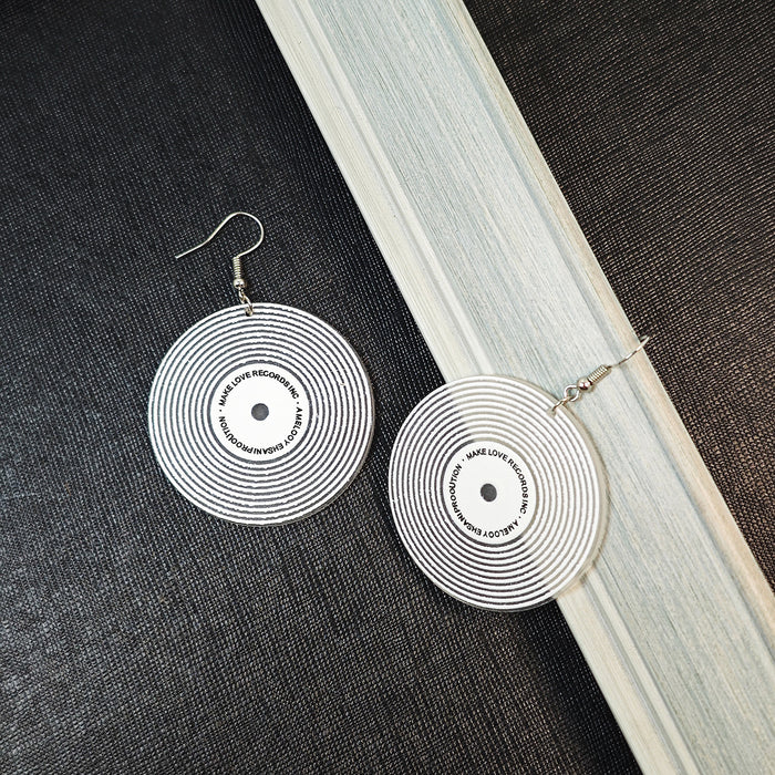 Wholesale Gramophone Record Acrylic Earrings JDC-ES-QingH009