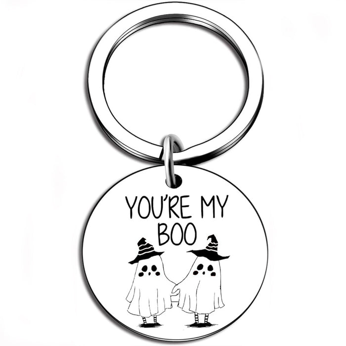 Wholesale Trendy  Boo Keychain for Couples Stainless Steel Bag Charm Gift MOQ：2