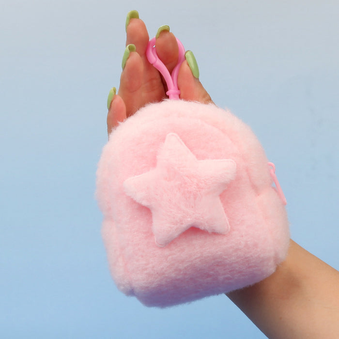 Wholesale Star Shaped Plush Pouch Boutique Coin Purse Earphone Bag Creative Pendant Gift