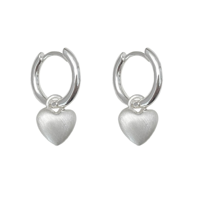 Wholesale Frosted Heart Two-Way Earrings