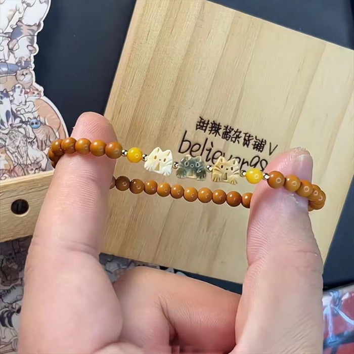 Wholesale Cat bead bracelet with niche temperament, handmade accessory