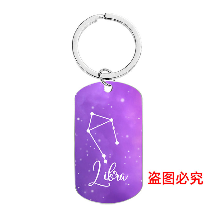 Wholesale 12 Constellations Metal Keychains JDC-KC-GangGu056