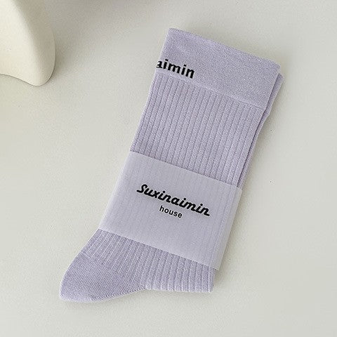 Wholesale Socks Versatile Letter Breathable Sweat Absorbing Thin Stacking Socks