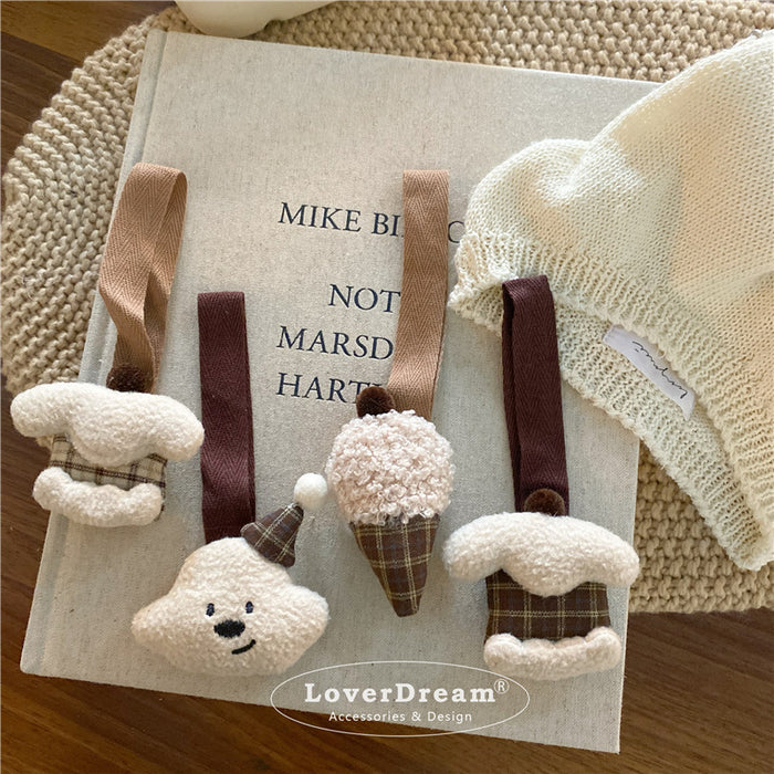 Wholesale Milk Tea Coffee Color Puppy Pendant Keychain Bag Pendant for Women