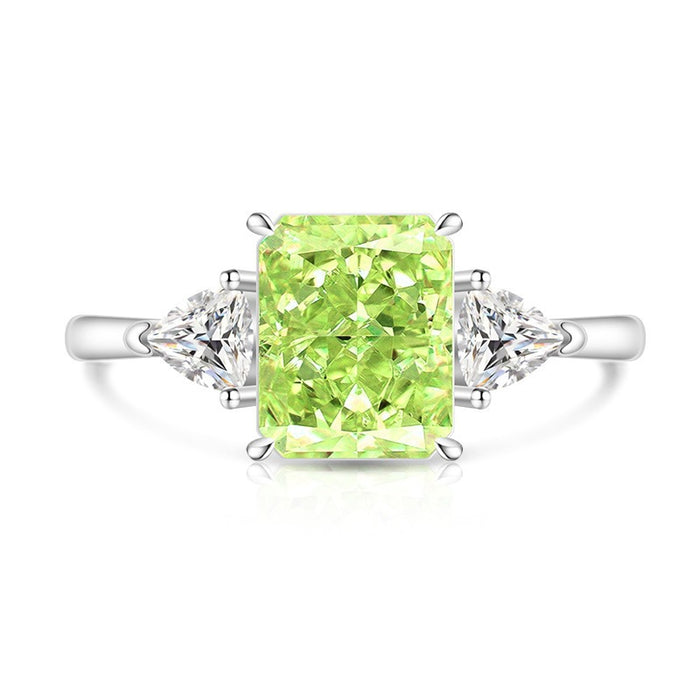 Wholesale Ice Flower Cut Square Ring Copper Real Gold Plating High Carbon Diamond Look Jewelry Accessory for Resale