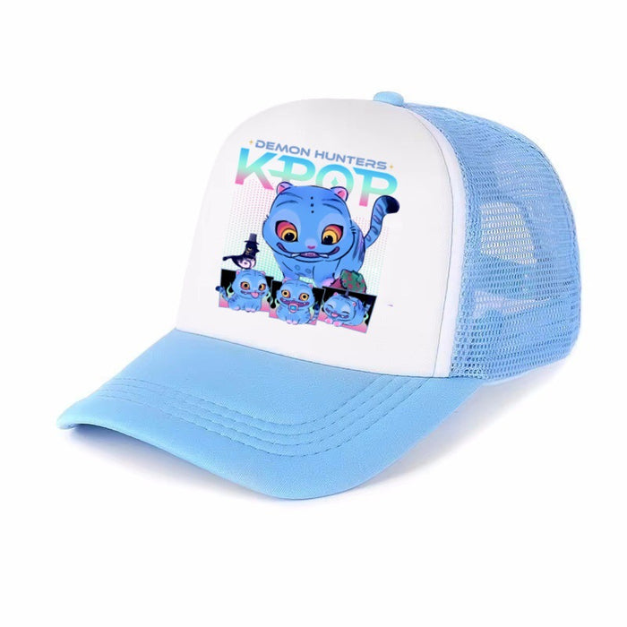Wholesale KPOP Adjustable Casual Cartoon Print Mesh Baseball Cap