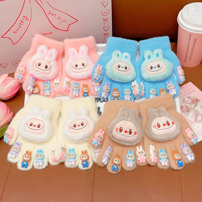 Wholesale Cartoon dolls  finger cots for babies,  with plush and thick windproof material