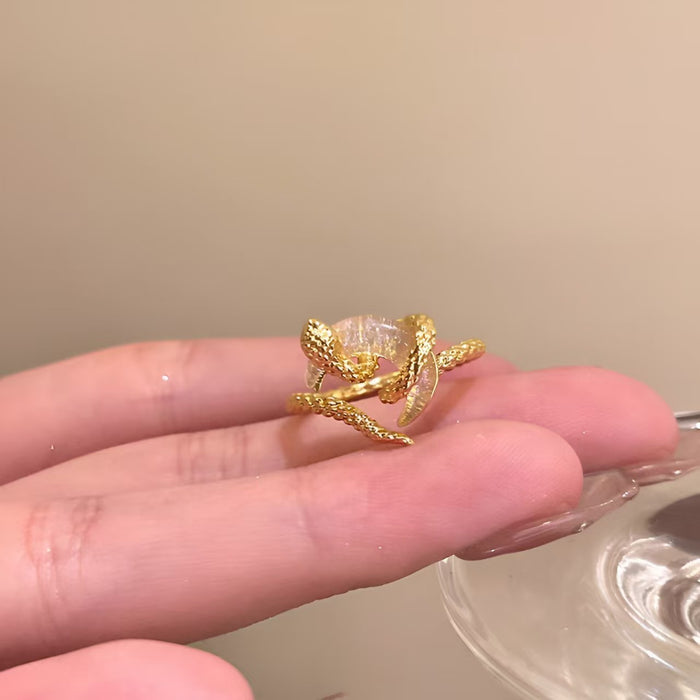 Wholesale  Golden Wire-drawing Ring Women's Index Finger Ring Opening