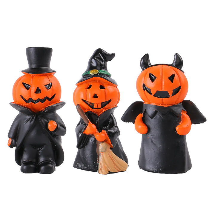 Wholesale Mini Pumpkin Little Devil Gentleman Doll suit Home Party Desktop Resin Craft Ornaments
