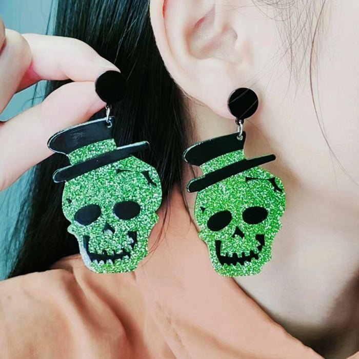 Wholesale  Earrings Design Sense Acrylic Earrings Fashion Personality Skull Alien Earrings Ear Accessories