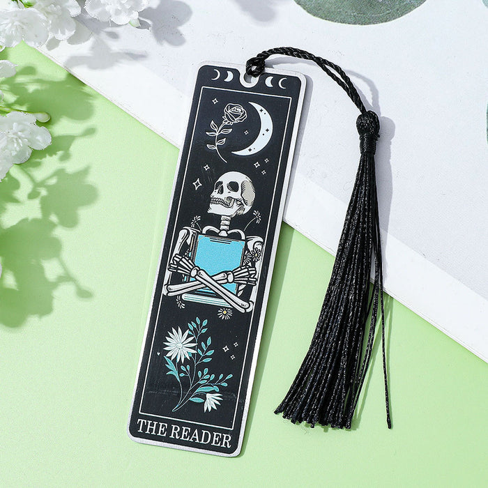 Wholesale Skull Design Cultural and Creative Stainless Steel Reading Bookmark