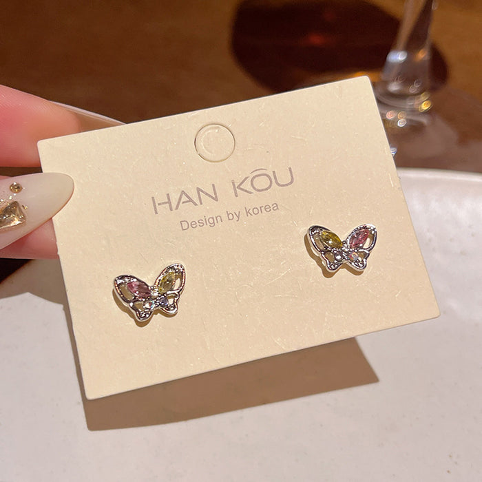 Wholesale Crystal Butterfly Pearl Earrings