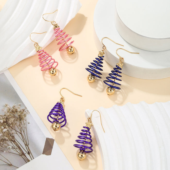 Wholesale Fluorescent Christmas Earrings,  Multi colored Earrings,  Star Christmas Tree Earrings