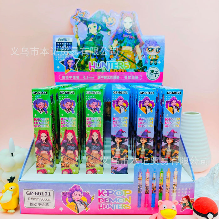 Wholesale cute cartoon 0.5mm student clickable ballpoint pens