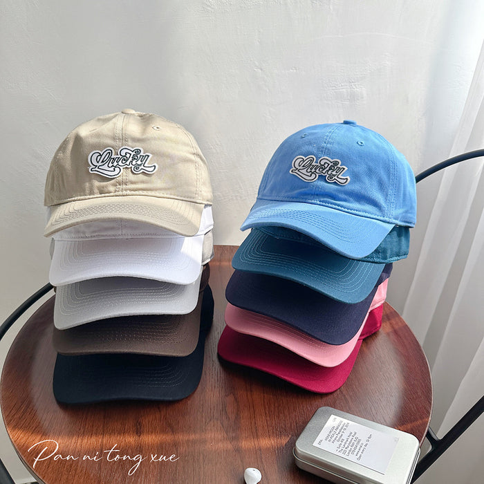 Wholesale Vintage washed embroidered letter baseball cap with wide brim, soft top, duckbill cap, versatile hat