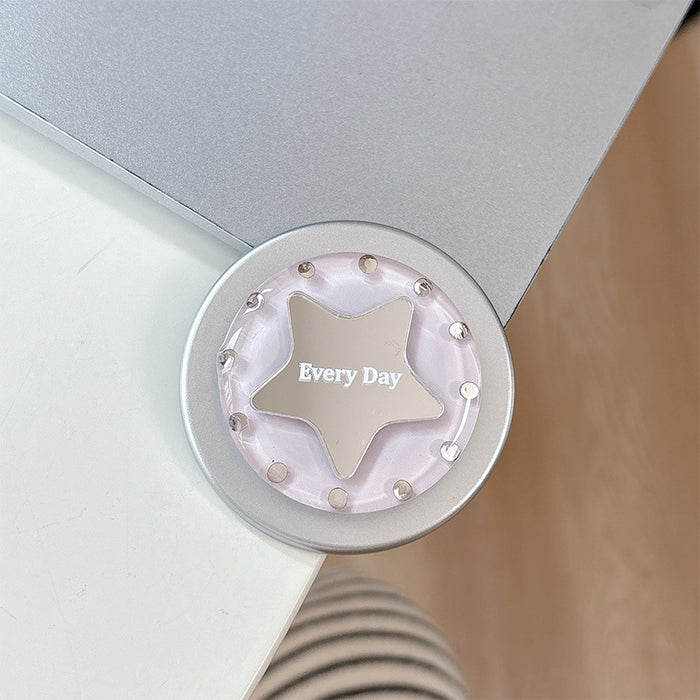 Wholesale Simple Star Design Desktop Retractable Phone Holder with Rhinestone Mirror