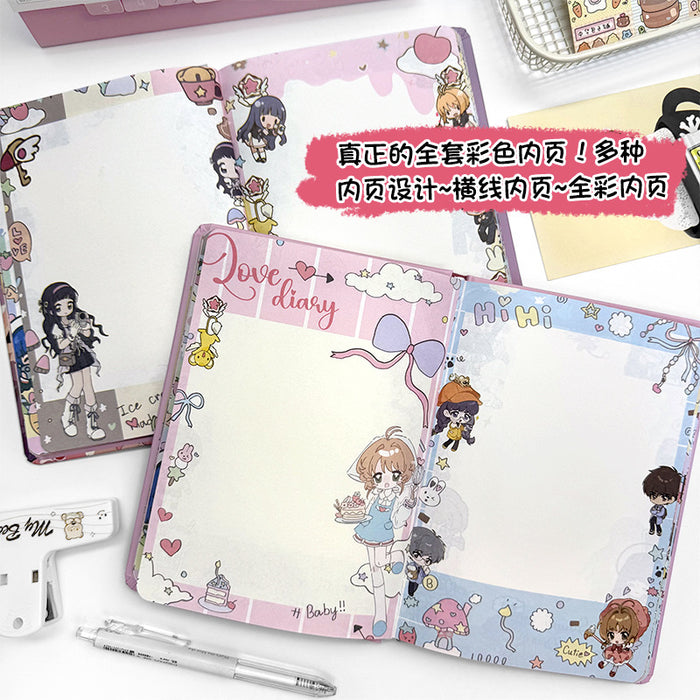 Wholesale 5pcsNotebook Student Cartoon Animation Journal Full Color Page