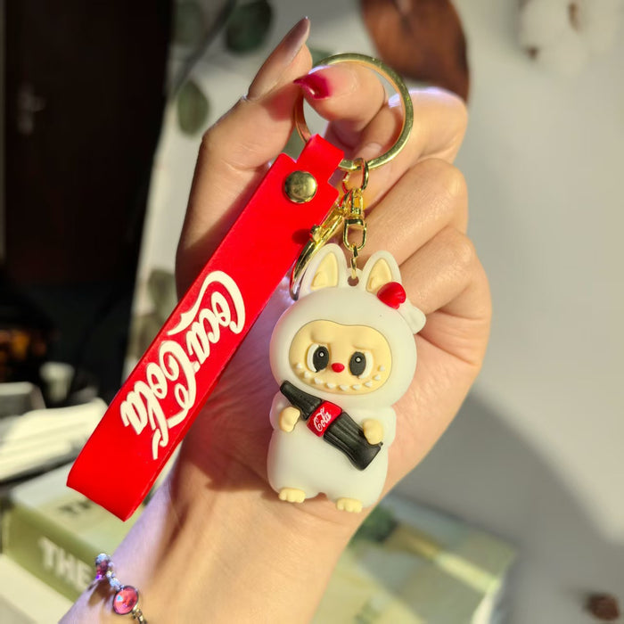 Wholesale Creative and Personalized Cola Little Sheep Keychain Beverage Bottle Bag Pendant Three-Dimensional Soft Plastic Doll Wholesale Street Stall