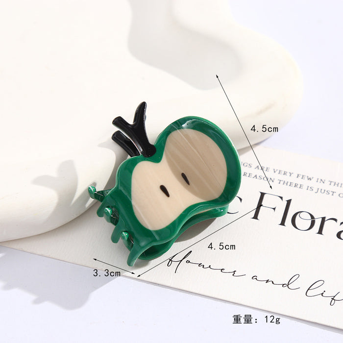 Wholesale Chic Little Green Acetate Claw Clip Creative Fruit Hair Accessory