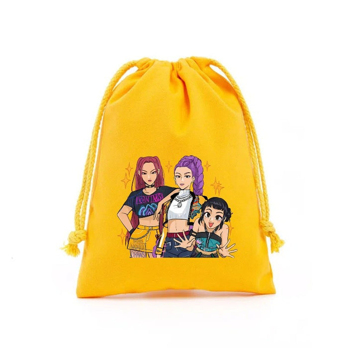 Wholesale Cartoon Canvas Drawstring Storage Bag Handbags