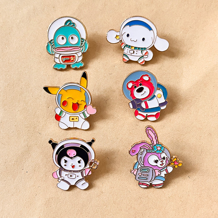 Wholesale High end, niche metal brooch, cartoon badge, cute student clothing accessories