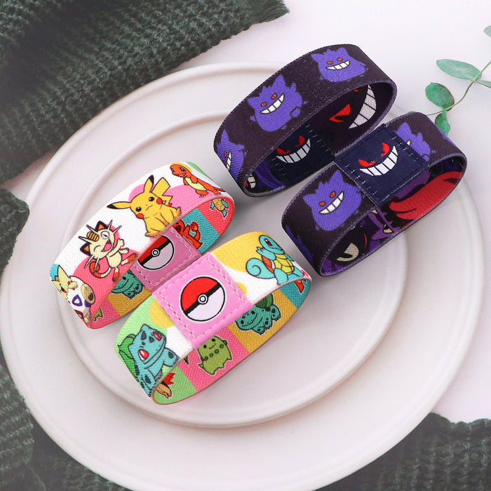 Wholesale 10pcs Sports Elastic Wristband Washable Cartoon Anime Slap Bracelet