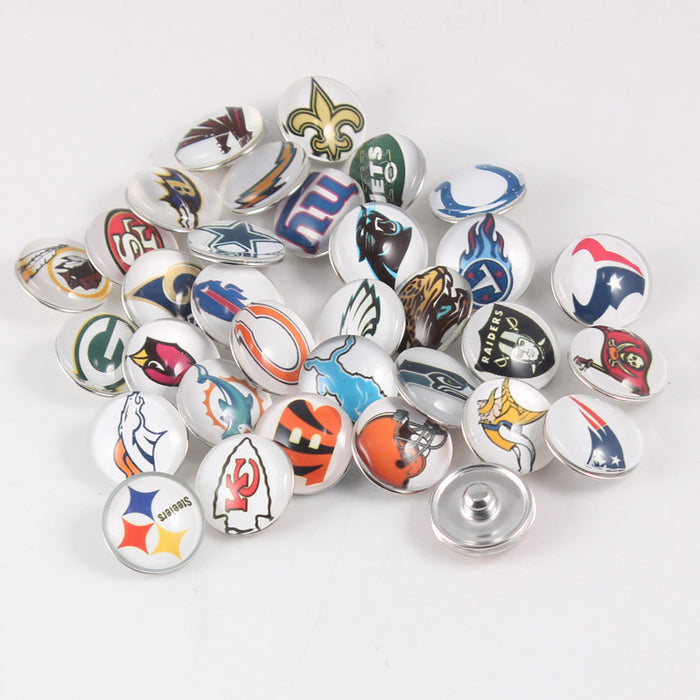 Wholesale  Rugby Team 32 Mixed 18mm snap button