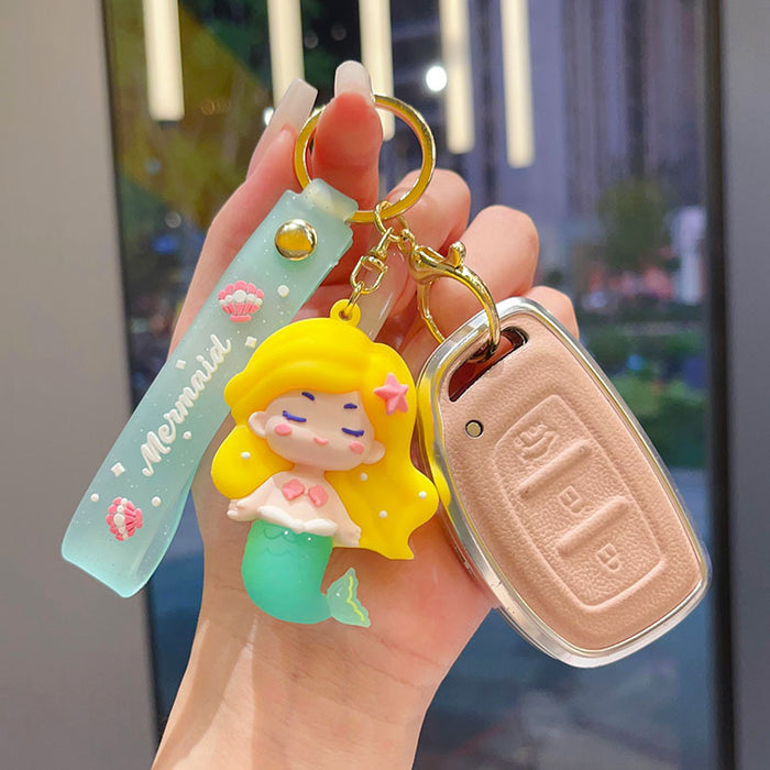 Wholesale Cartoon mermaid keychain pendant cute mermaid doll car key chain bag pendant small gift