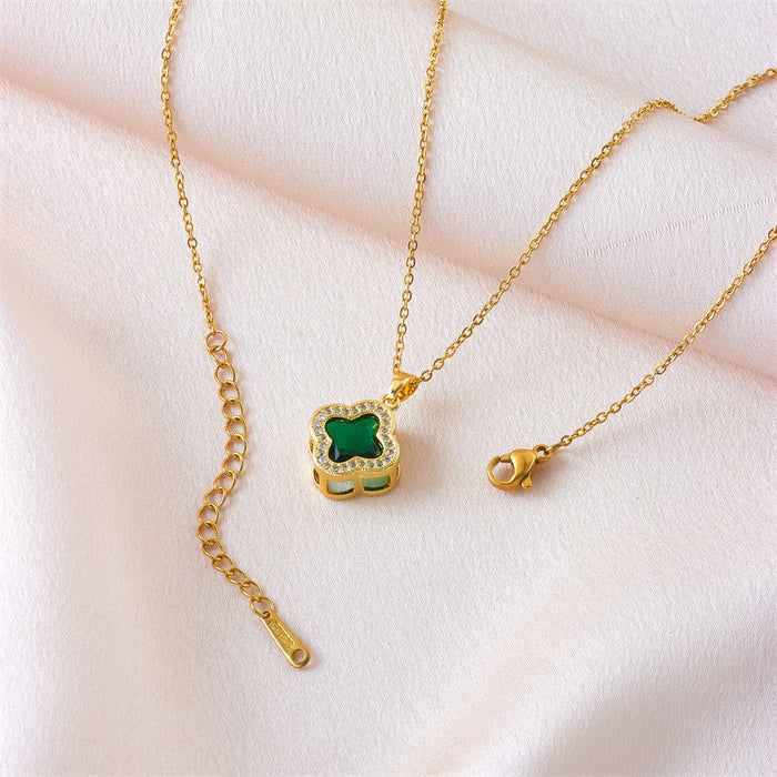 Wholesale Titanium steel clover necklace