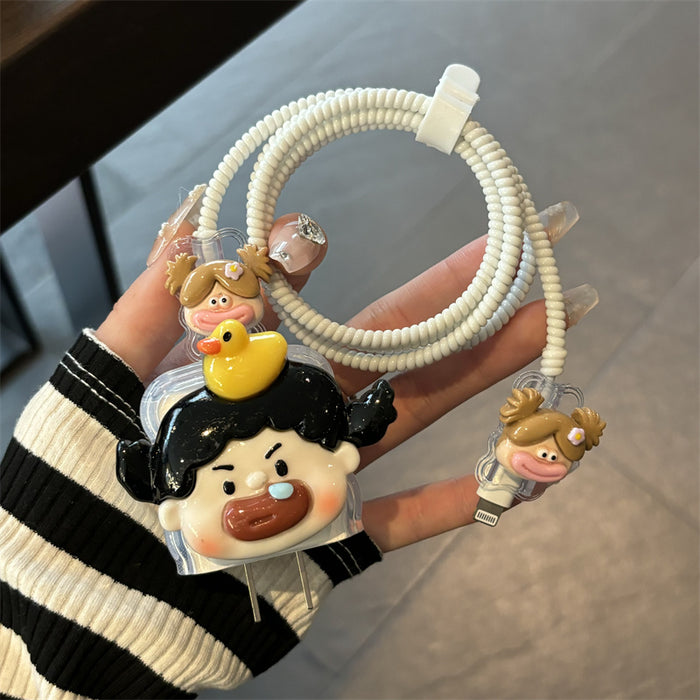 Wholesale Ugly-cute charger protective case with 3D embossed design