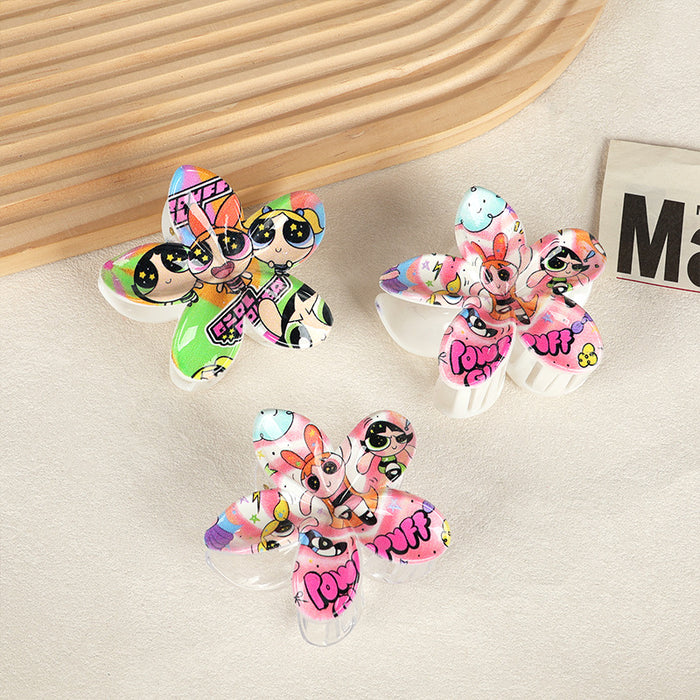 Wholesale Cartoon Frangipani Print Hair Clips