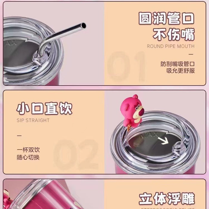 Wholesale Bear Thermos Cup Straw Cup Water Cup Coffee Cup Office Cup