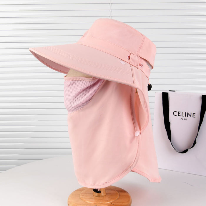 Wholesale Foldable sun protection hat with large brim, UV protection, sun shielding shawl hat, outdoor neck and face protection, fisherman hat