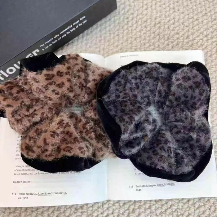 Wholesale Autumn and Winter Vintage Fluff Leopard Hair Ring Elegant Hair Accessories